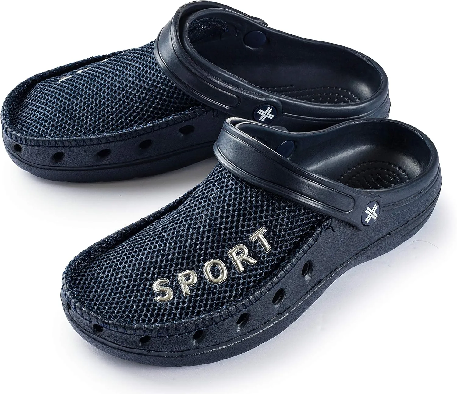 Roxoni Men’s Rubber Sport Clogs with Breathable Mesh Upper