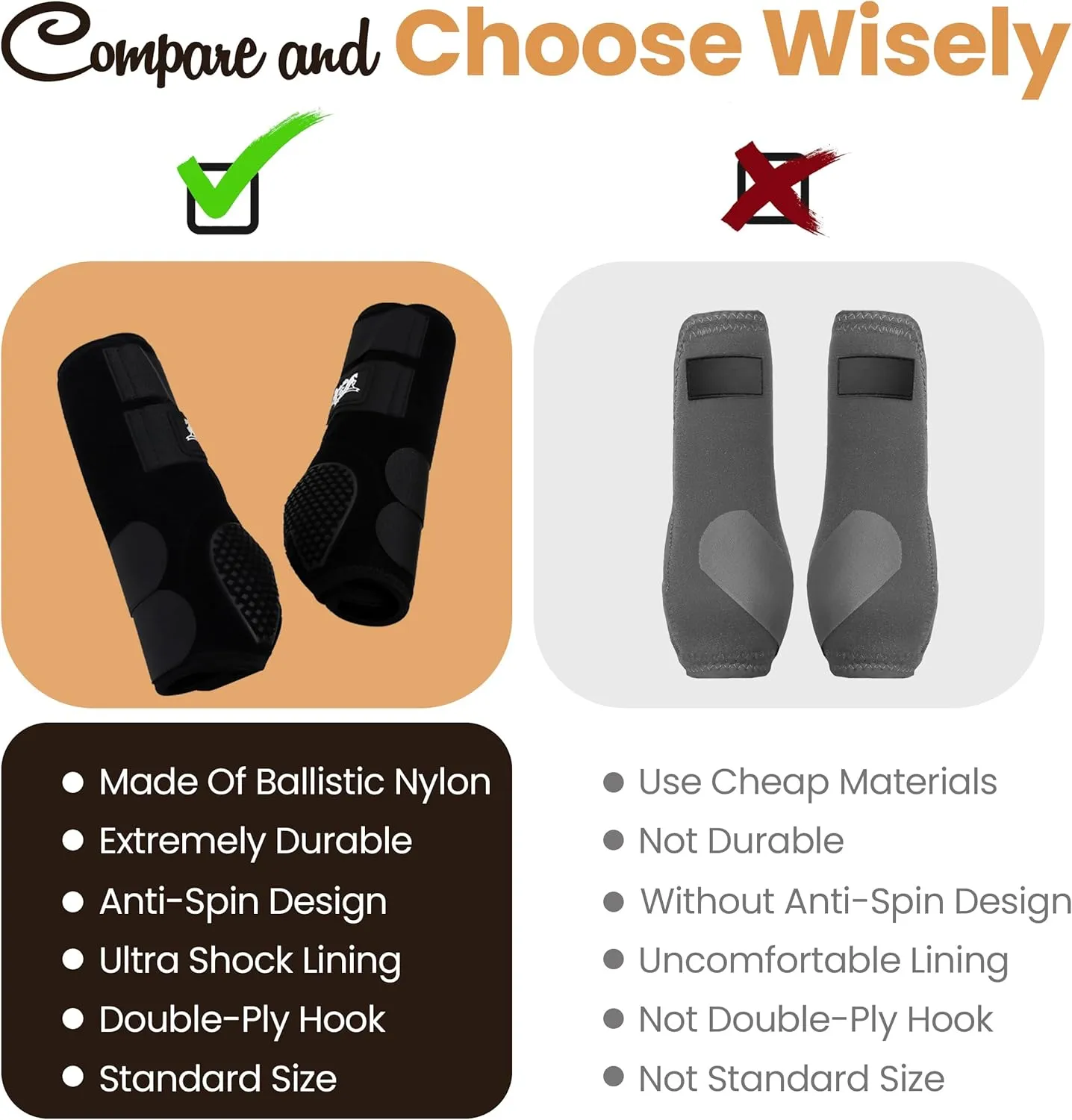RS Premium Design Horse Boots | Comfortable, Protective & Shock-Absorbing | Best for Jump Training & Trails | OK Fabric for Ultimate Flexibility