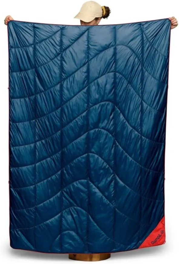 Rumpl Backcountry Puffy Blanket - Packing Comfort Into Uncomfortable Places, 100% Recycled Polyester Insulation, Lightweight, Packable, Water Resistant, 52" x 75", Ridge Lines