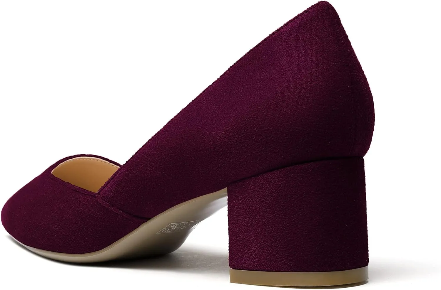 SAMMITOP Women's Pointed Toe D'Orsay Block Chunky Heels Pumps Slip On Classic Dress Shoes