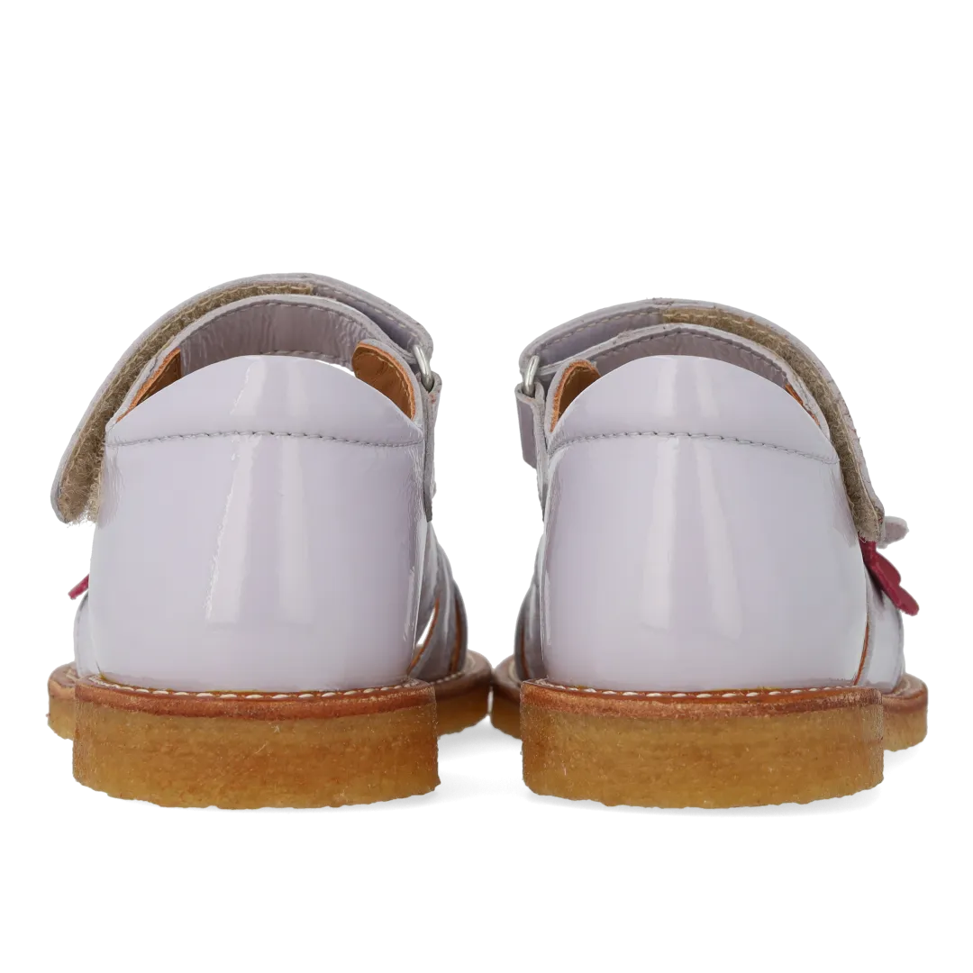 Sandal with multicoloured floral applications