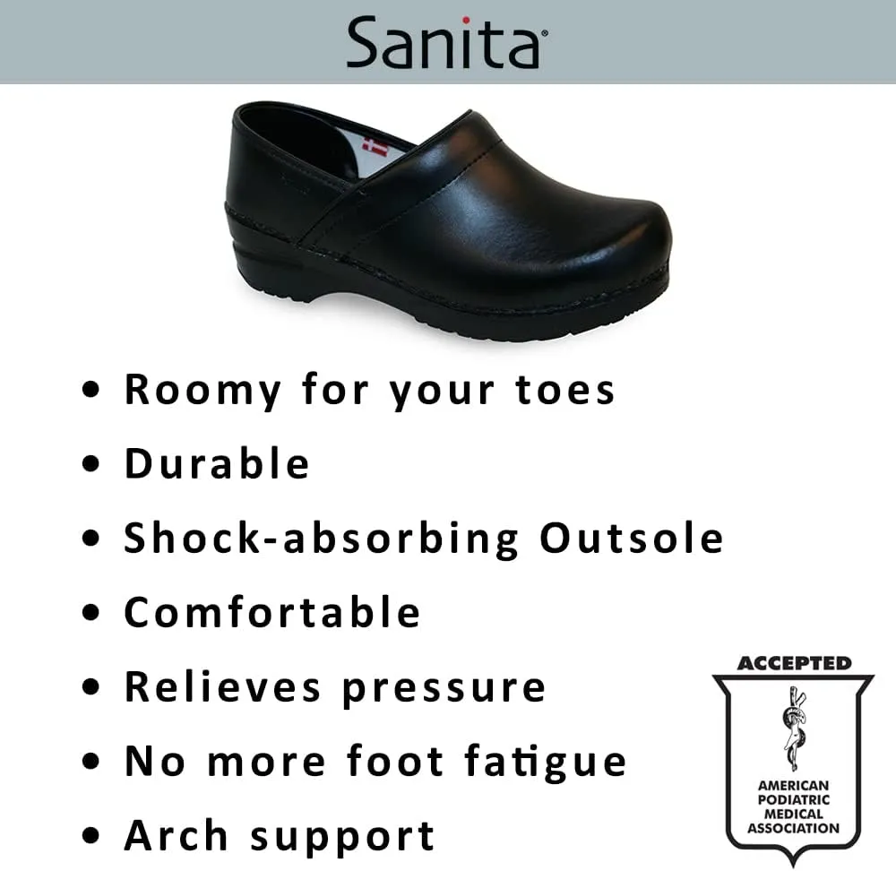 Sanita Gilford Professional Clogs for Women - Suede, Arch Support, Closed-Back, APMA-Approved Slip-On Shoes
