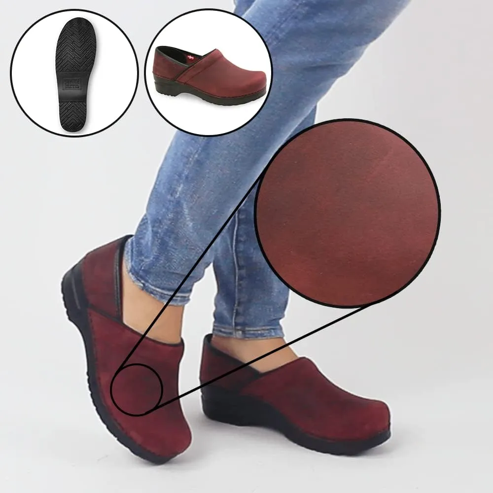 Sanita Pro Oiled Professional Clogs for Women - Arch Support, Durable, Closed-Back Slip-On Shoes