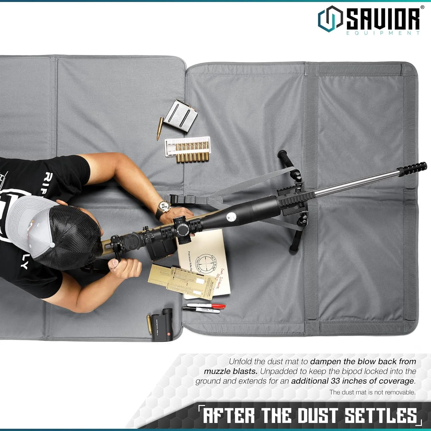 Savior Equipment Tactical Quick Release All-Purpose Shooting Mat, Deluxe Padded Foldable Design w/Carrying Handle, Bipod Preload, Extended Dust Mat