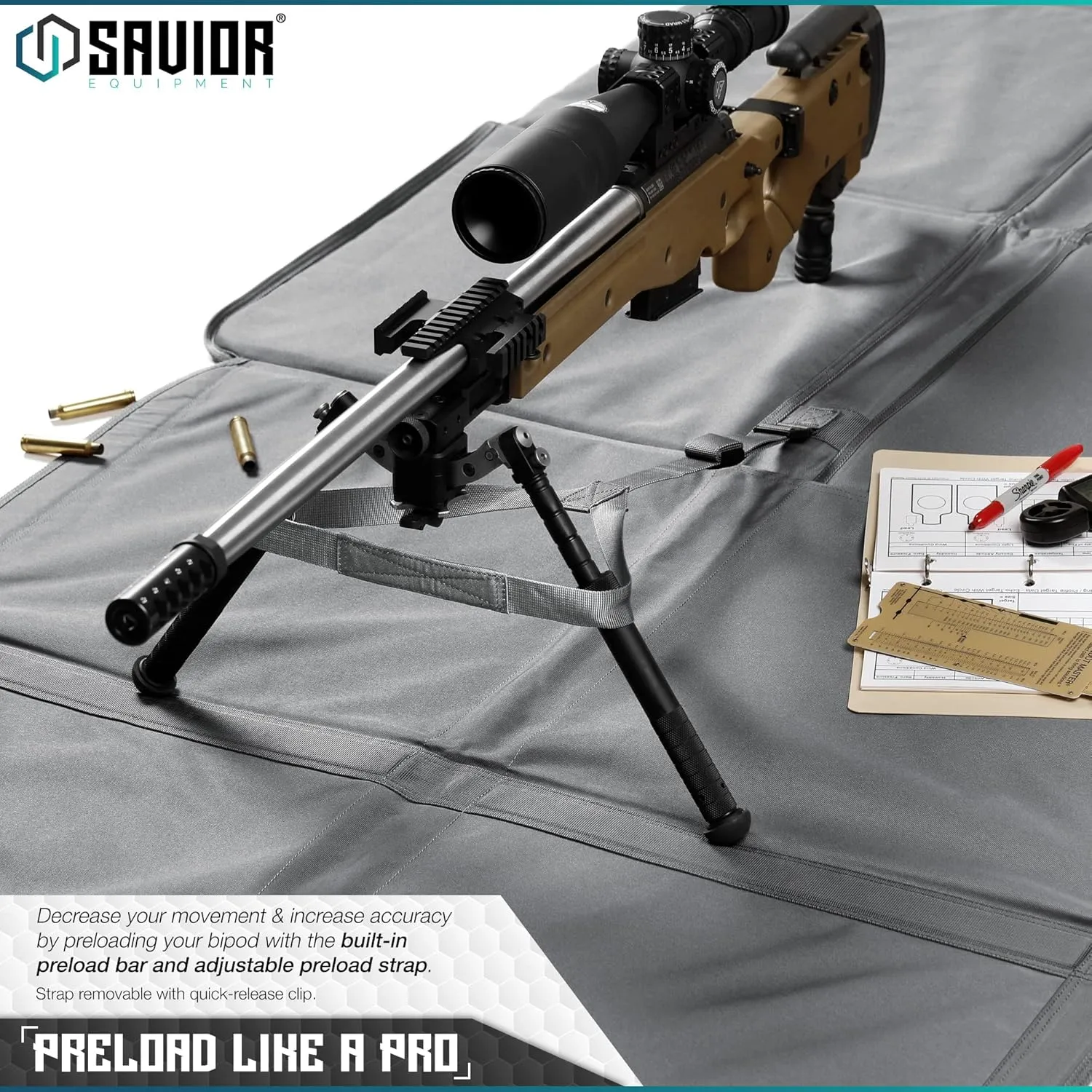 Savior Equipment Tactical Quick Release All-Purpose Shooting Mat, Deluxe Padded Foldable Design w/Carrying Handle, Bipod Preload, Extended Dust Mat