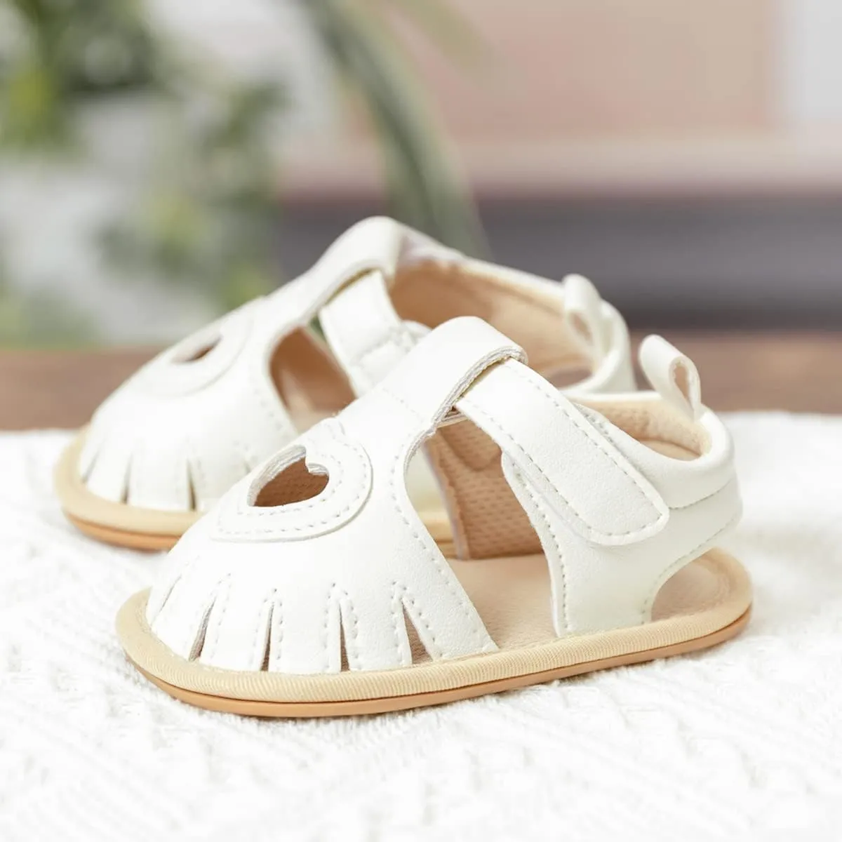 Sawimlgy Baby Girls Boys Sandals Summer Flowers Shoe Rubber Sole PU Leather Mesh Infant Toddler First Walkers Princess Dress Outdoor Shoes