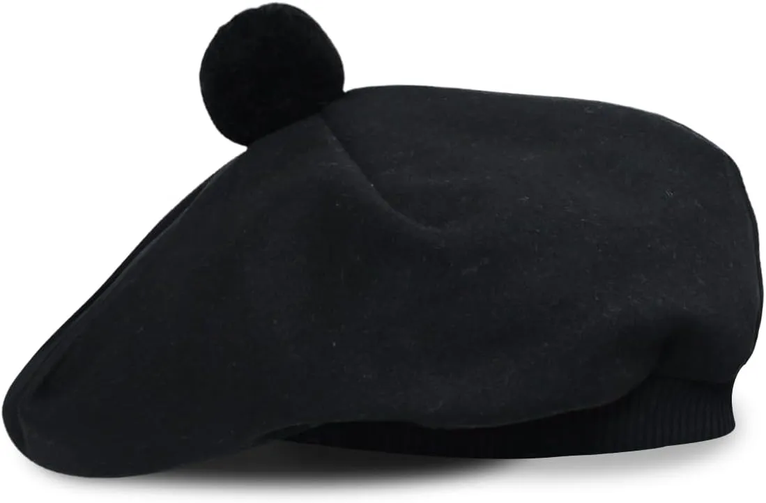 Scottish Traditional Tam o' Shatner Acrylic Wool Tammy Hat Flat Bonnet Kilt Many Tartans