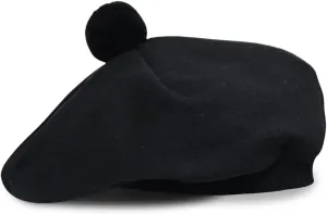 Scottish Traditional Tam o' Shatner Acrylic Wool Tammy Hat Flat Bonnet Kilt Many Tartans