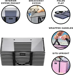 SCOUT Errand Boy - Extra Large Lightweight Utility Tote with Breakaway Zipper - Collapsible Grocery and Market or Beach Tote