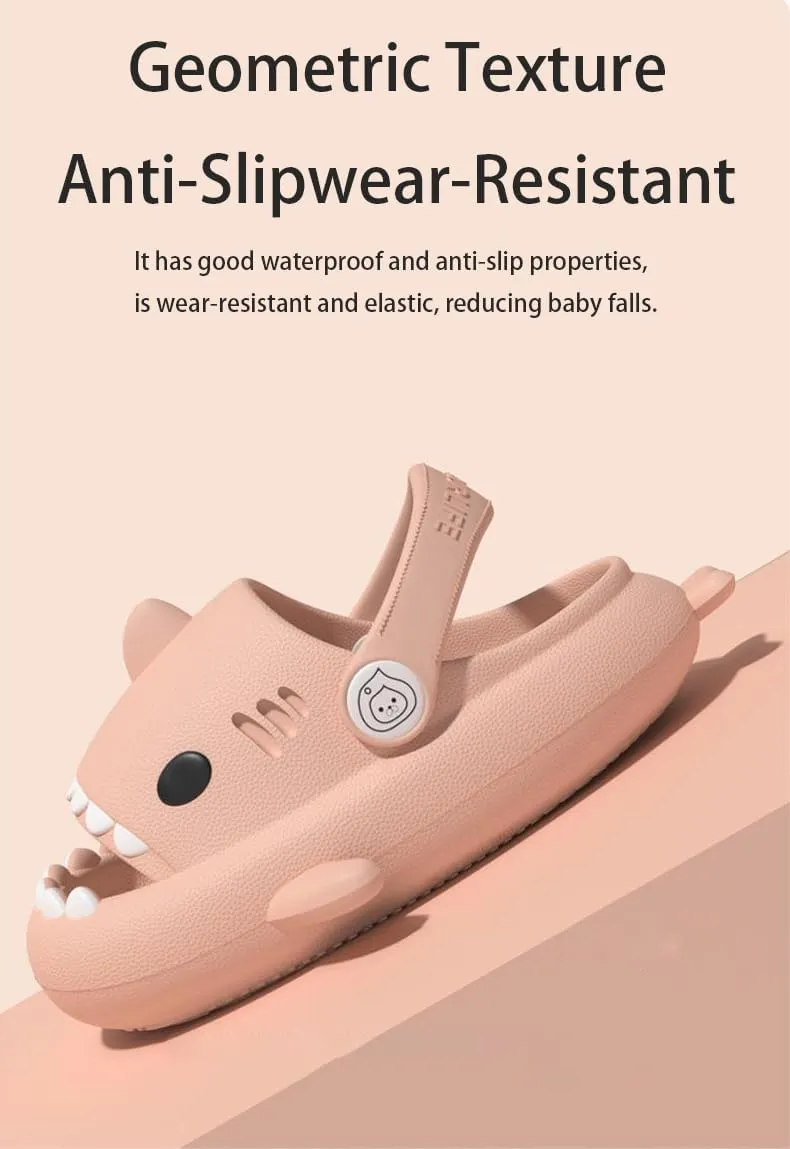 Shark Slides, Sharkclas Chancletas Kids, Cute Cartoon Summer Cloud Slippers, Toddler Boys Girls Slip On Sandals, Cushioned Thick Sole Beach Pool Shoes