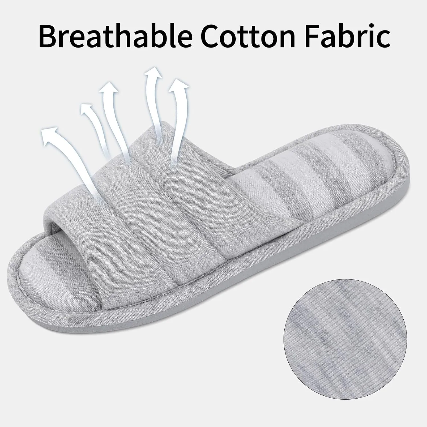 shevalues Open Toe House Slippers for Women Men Soft Cotton Indoor Shoes Memory Foam Slip On bedroom Slippers