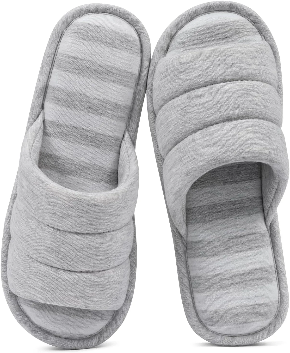 shevalues Open Toe House Slippers for Women Men Soft Cotton Indoor Shoes Memory Foam Slip On bedroom Slippers