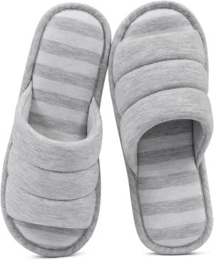 shevalues Open Toe House Slippers for Women Men Soft Cotton Indoor Shoes Memory Foam Slip On bedroom Slippers