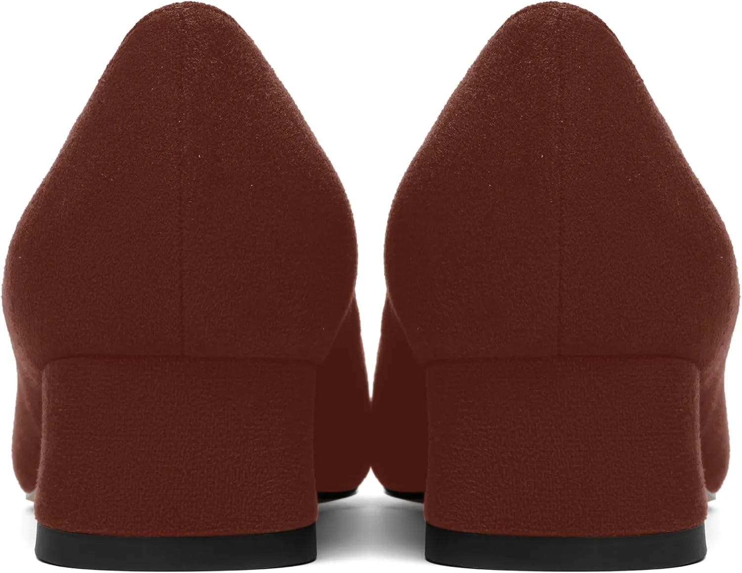 SHOWFOREST Womens Dress Solid Business Suede Round Toe Slip On Chunky Low Heel Pumps Shoes 1.5 Inch