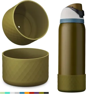 Silicone Boot for Owala Water Bottle, 2PCS Anti-Slip Protective Sleeve for FreeSip/Twist/Flip Water Bottles, BPA Free, Dishwasher Safe, Bottom Bumper Cover Cup Accessories