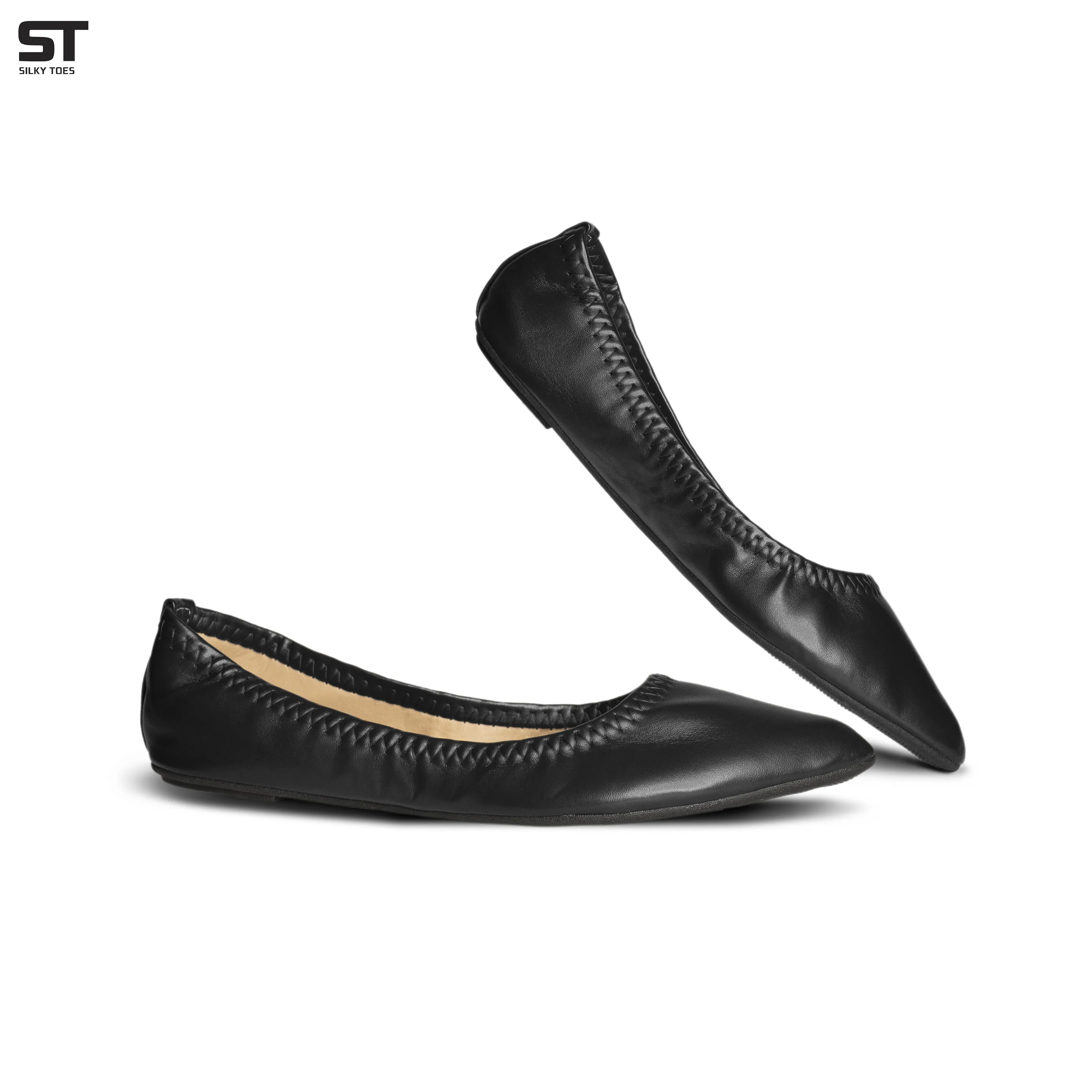 Silky Toes Womens Foldable Flat Ballet Shoes Casual Flats for Women for Purse