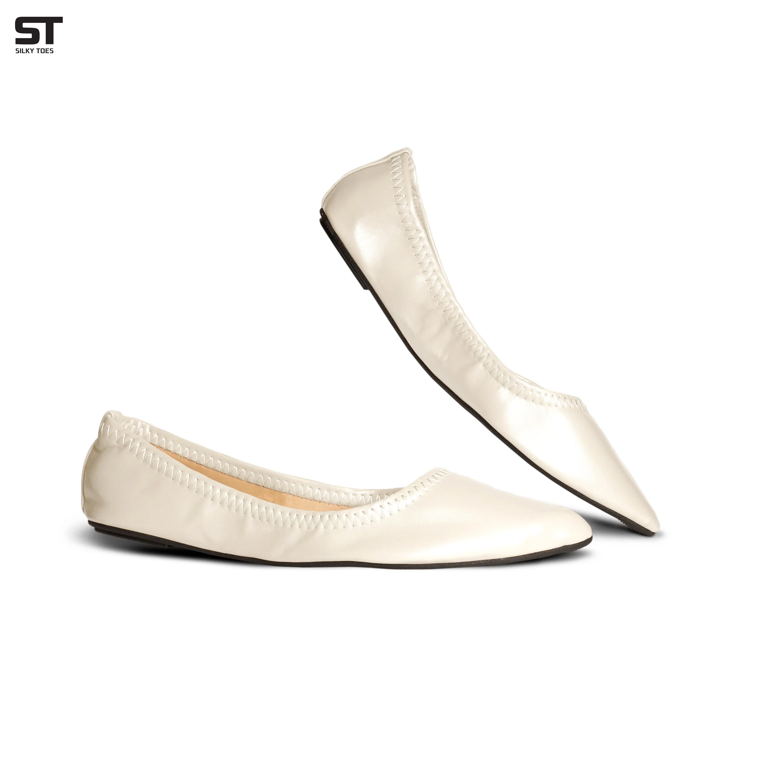 Silky Toes Womens Foldable Flat Ballet Shoes Casual Flats for Women for Purse