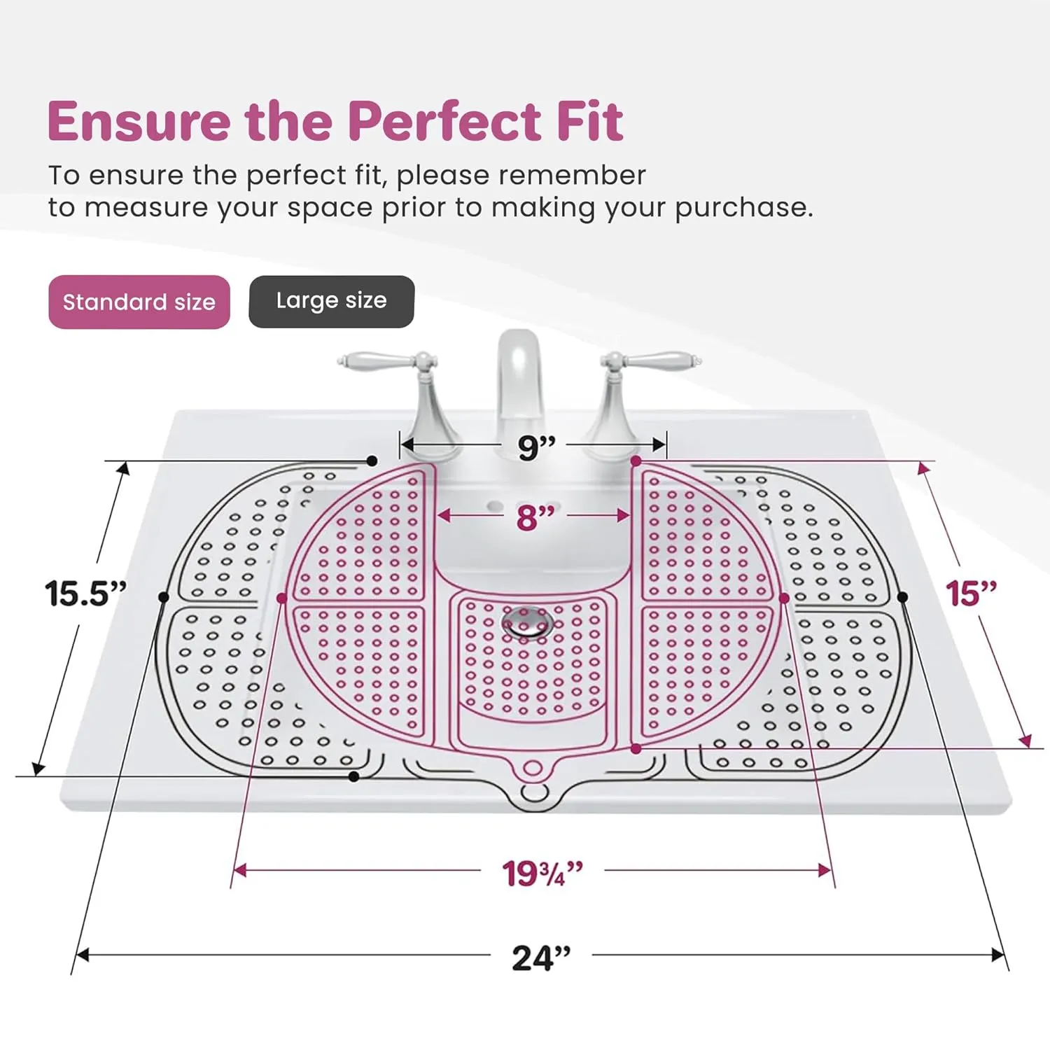 Sink Topper Foldable Sink Cover - Silicone Beauty Makeup Brush Cleaning Mat - Hot Tools Organizer - Bathroom Must Have Accessory for Extra Space & Storage Saver - Traveling - Standard, Iris Lavender