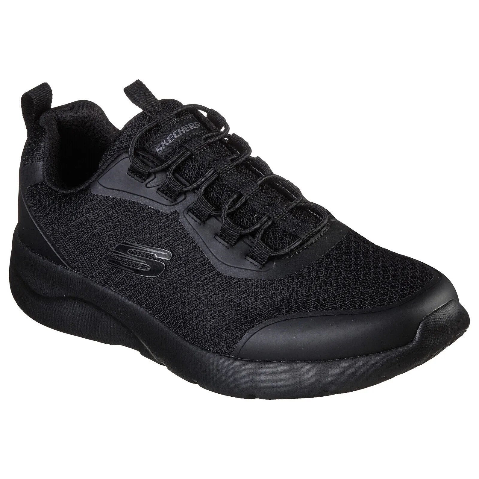 Skechers Mens Dynamite 2.0 Setner Black Slip On Lightweight Vegan Trainers Shoes