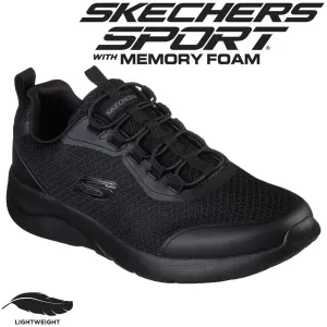 Skechers Mens Dynamite 2.0 Setner Black Slip On Lightweight Vegan Trainers Shoes
