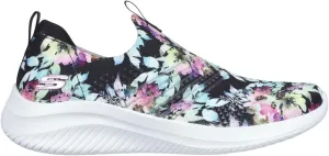Skechers Women's Ultra Flex 3.0 - Flower Road Slip-On Sneaker Black/Multi - 149848-BKMT