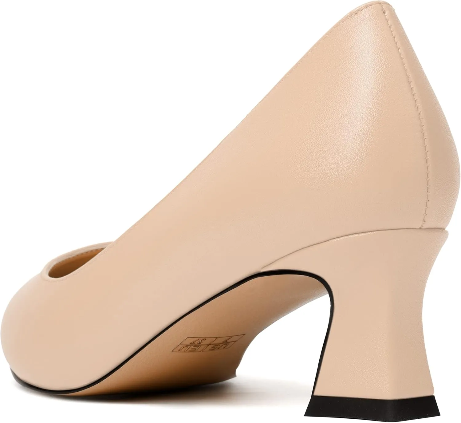 SKYSTERRY Womens Evening Slip On Fashion Pointed Toe Matte Spool Low Heel Pumps Shoes 2 Inch