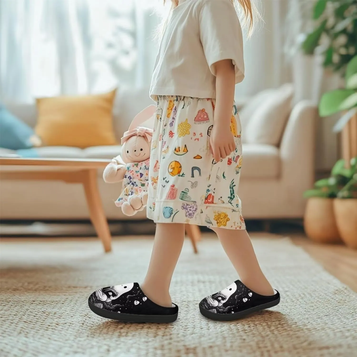 Slippers for Girls Kids Boys Size 9-15 Winter Warm Cotton Slippers Soft Slip On Shoes