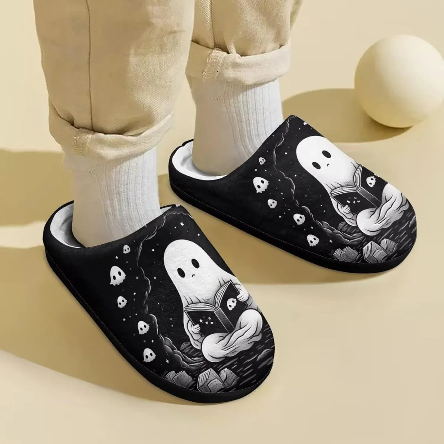Slippers for Girls Kids Boys Size 9-15 Winter Warm Cotton Slippers Soft Slip On Shoes
