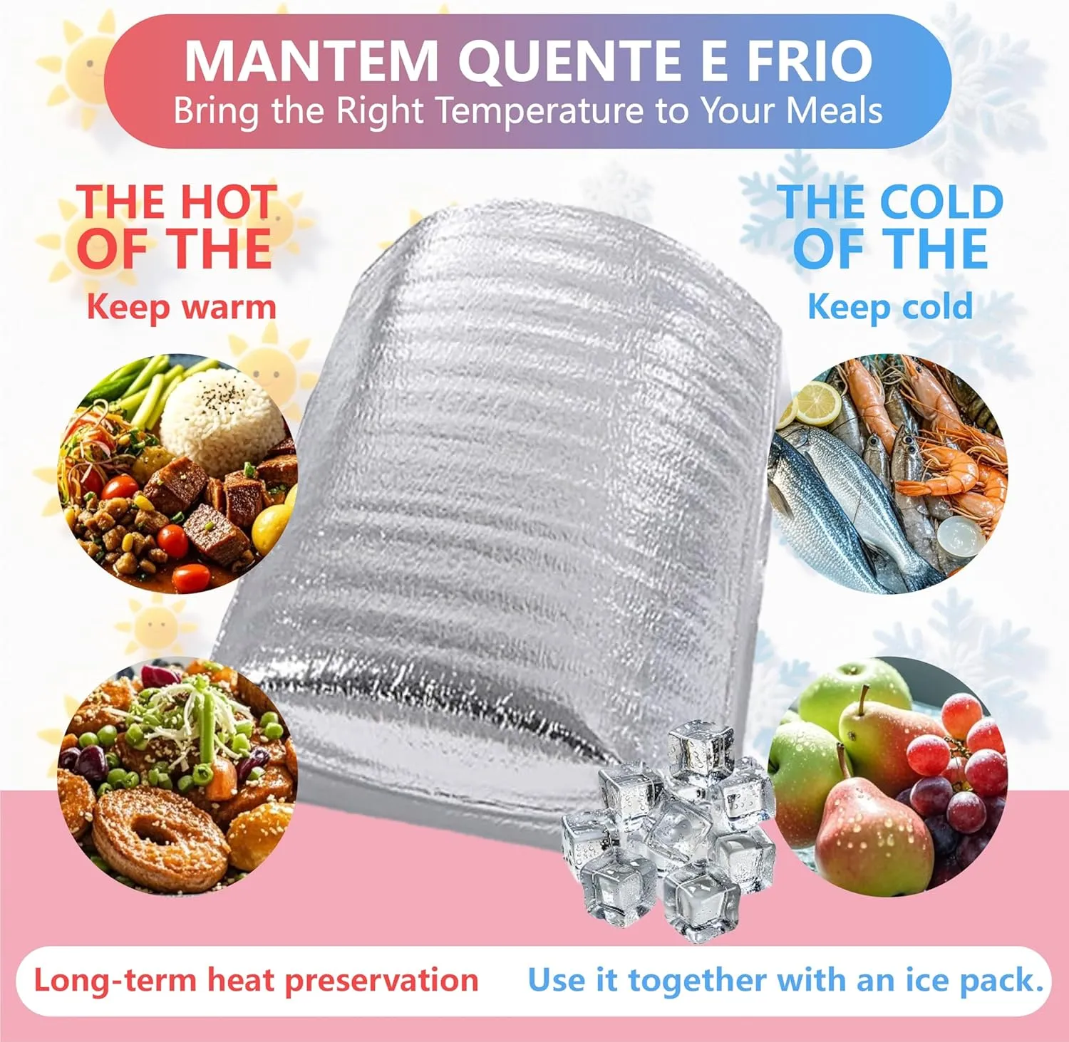 Smilco Reusable Insulation Bags Thermal Box Liners Metalized Box Liners Lunch Food Shopping Bag Insulated Lining Waterproof Insulation Package (20 Pack/ 11 In x 15 In)