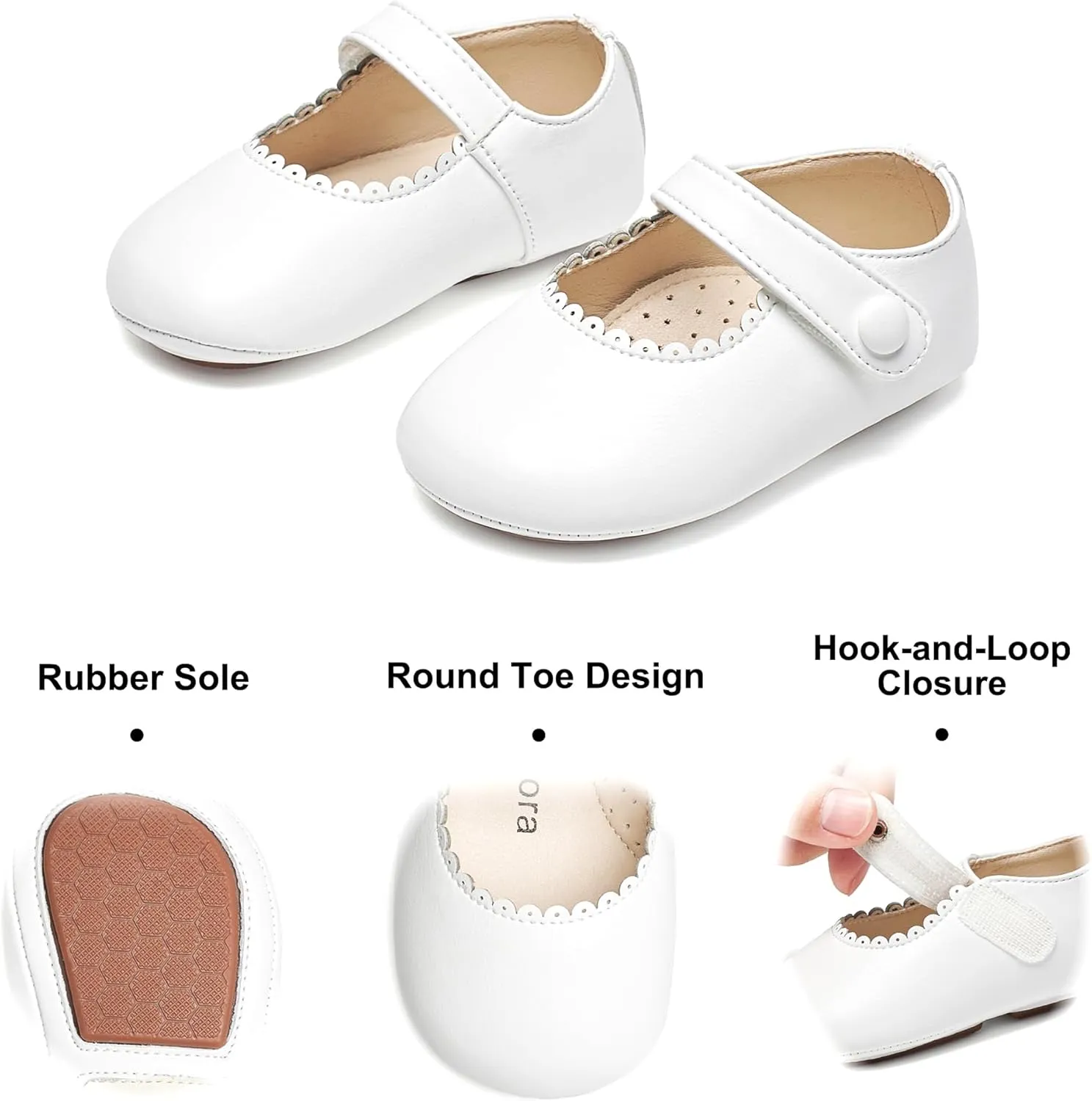 Soft Sole Baby Dress Shoes - Infant Baby Walking Shoes Moccasinss Rubber Sole Crib Shoes.