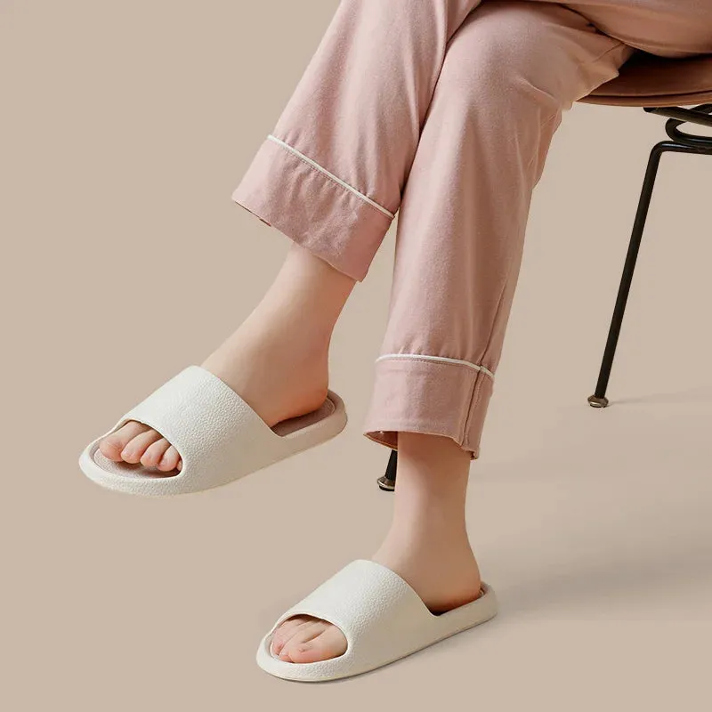 Solid Flat Lightweight Indoor Bathroom Slippers