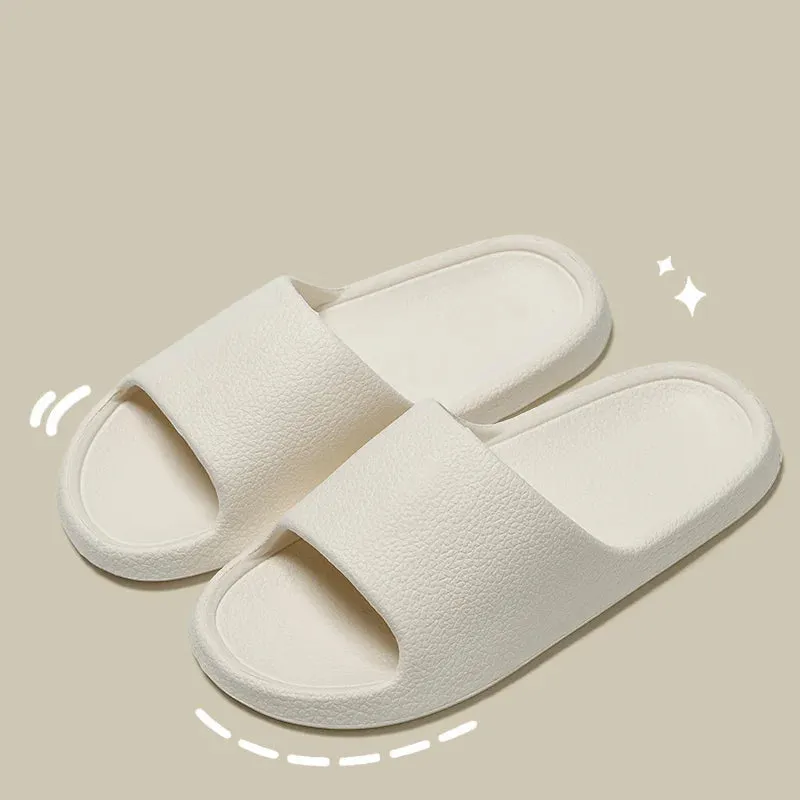 Solid Flat Lightweight Indoor Bathroom Slippers