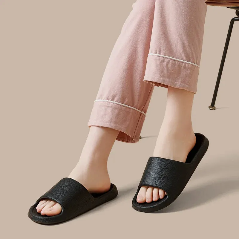 Solid Flat Lightweight Indoor Bathroom Slippers