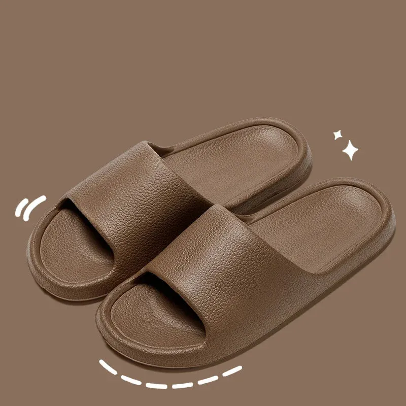 Solid Flat Lightweight Indoor Bathroom Slippers
