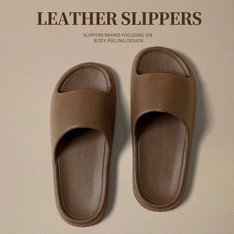 Solid Flat Lightweight Indoor Bathroom Slippers
