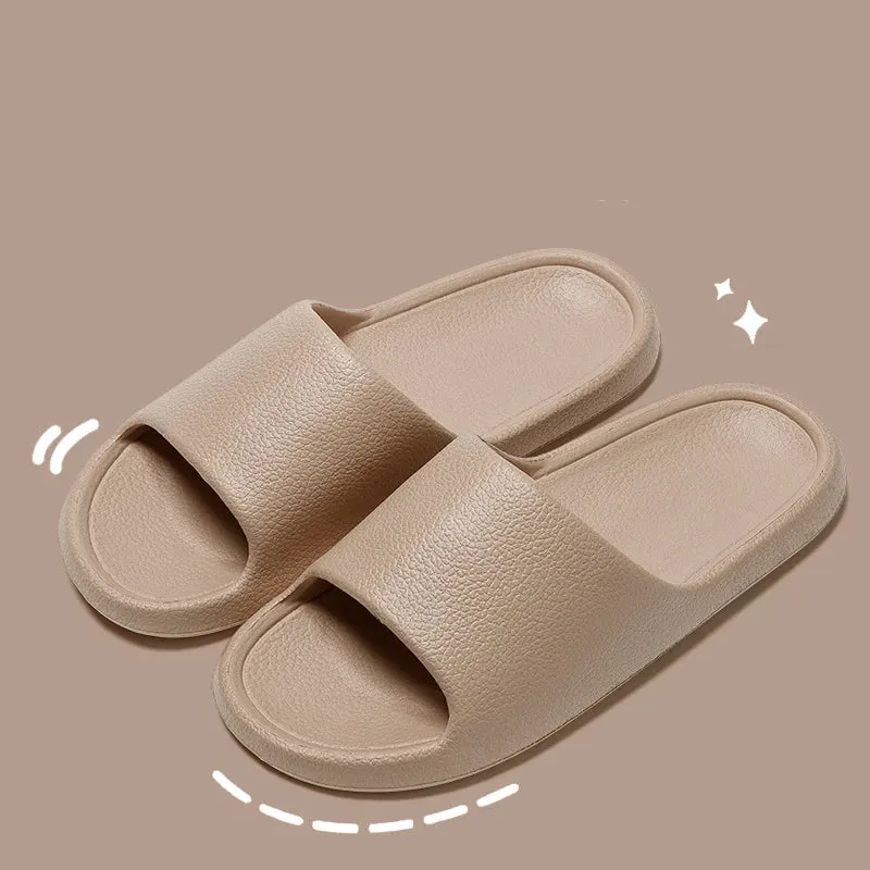 Solid Flat Lightweight Indoor Bathroom Slippers