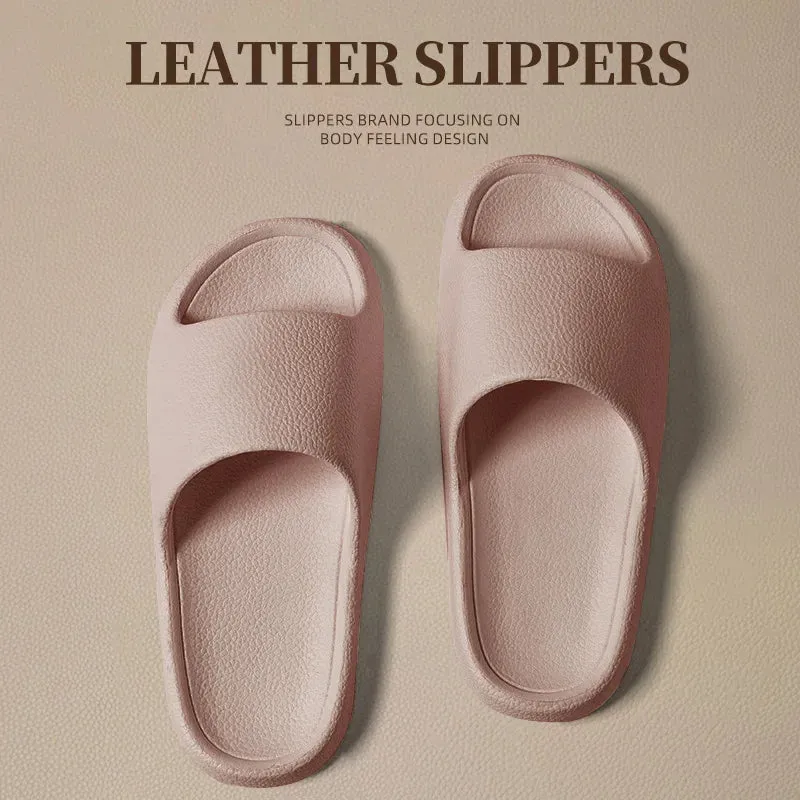 Solid Flat Lightweight Indoor Bathroom Slippers