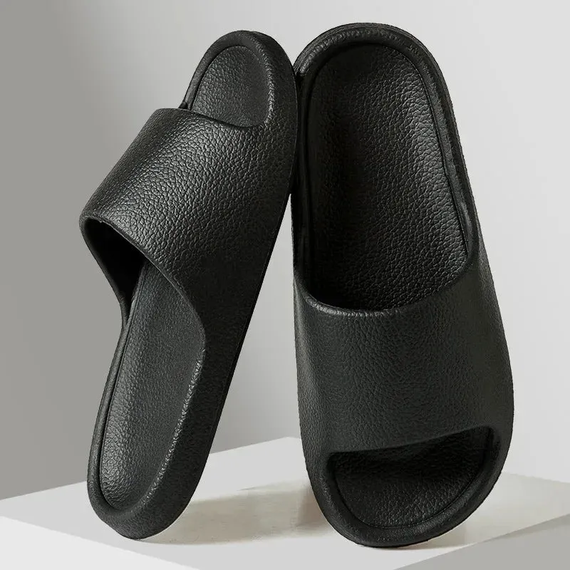 Solid Flat Lightweight Indoor Bathroom Slippers