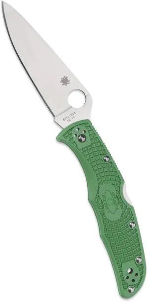 Spyderco Endura 4 Lightweight Signature Knife with 3.80" VG-10 Steel Blade and Green FRN Handle - PlainEdge - C10FPGR