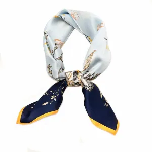 Square 100% Silk Scarves - 21" x 21" - Digital Printed Neckerchief Lightweight Scarf（4 Colors Available）