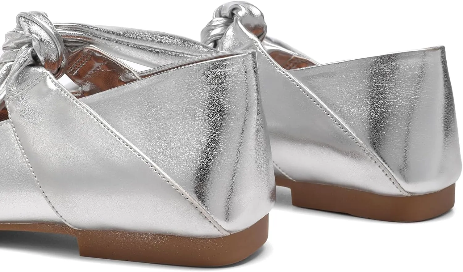 Square Toe Ballet Flats for Women Bow Mary Jane Flats Slip On Dress Ballerina Shoes