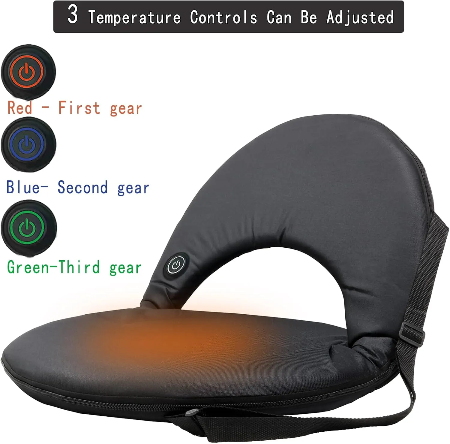 Stadium seats with back support, Stadium seat cushion,Bleacher seat, Folding floor chair with back support, Foldable extra thick comfort cushions, Reclining back support,shoulder straps & storage bag