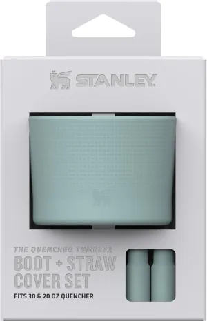 STANLEY Quencher Boot and Straw Cover Cap | Anti-Slip Silicone Protector for 20 & 30 oz Tumbler with Handle | Accessory Set for Stainless Steel Drinking Cup | Seafoam