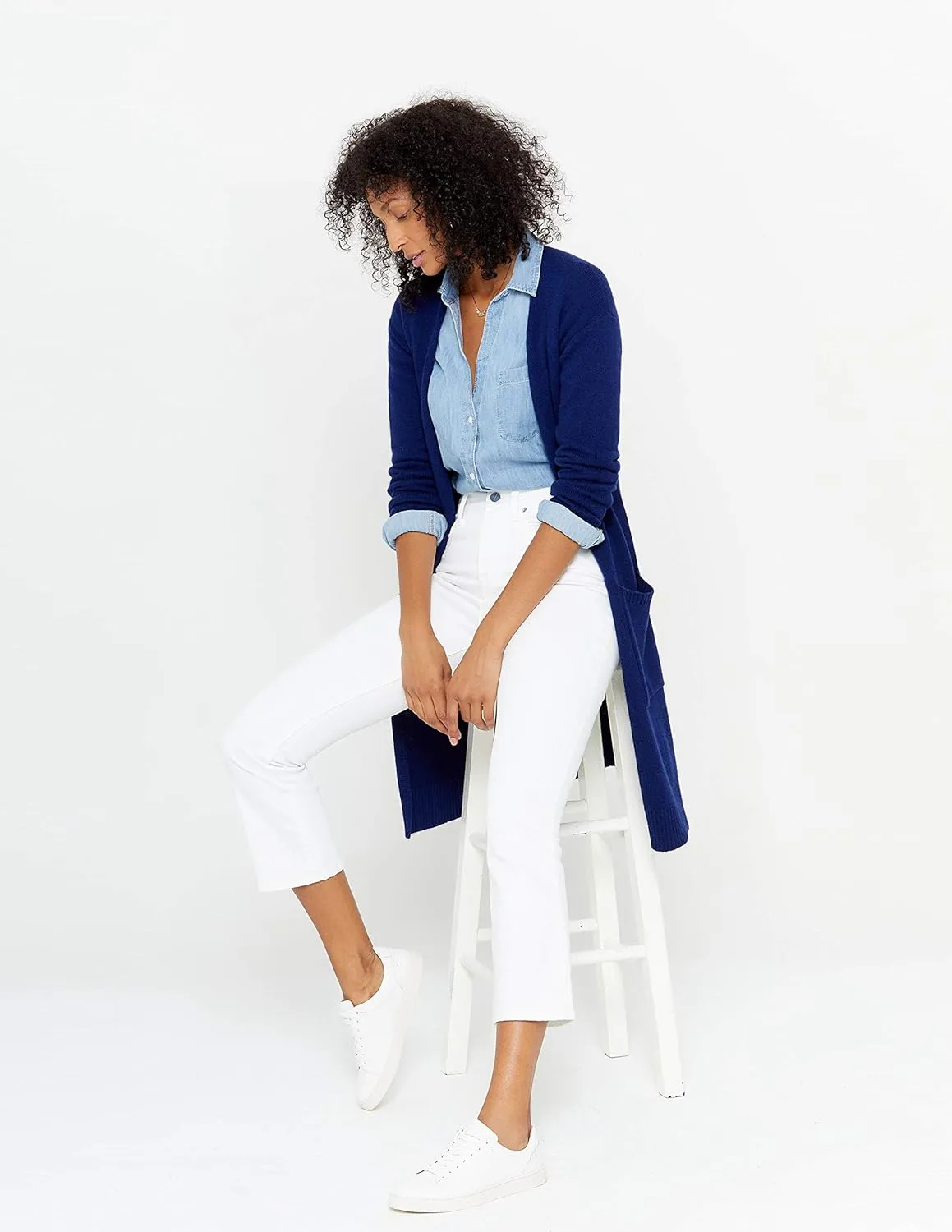 State Cashmere Long Sweater Cardigan Women 100% Pure Cashmere Cardigan with Pockets Cashmere Cardigans for Women