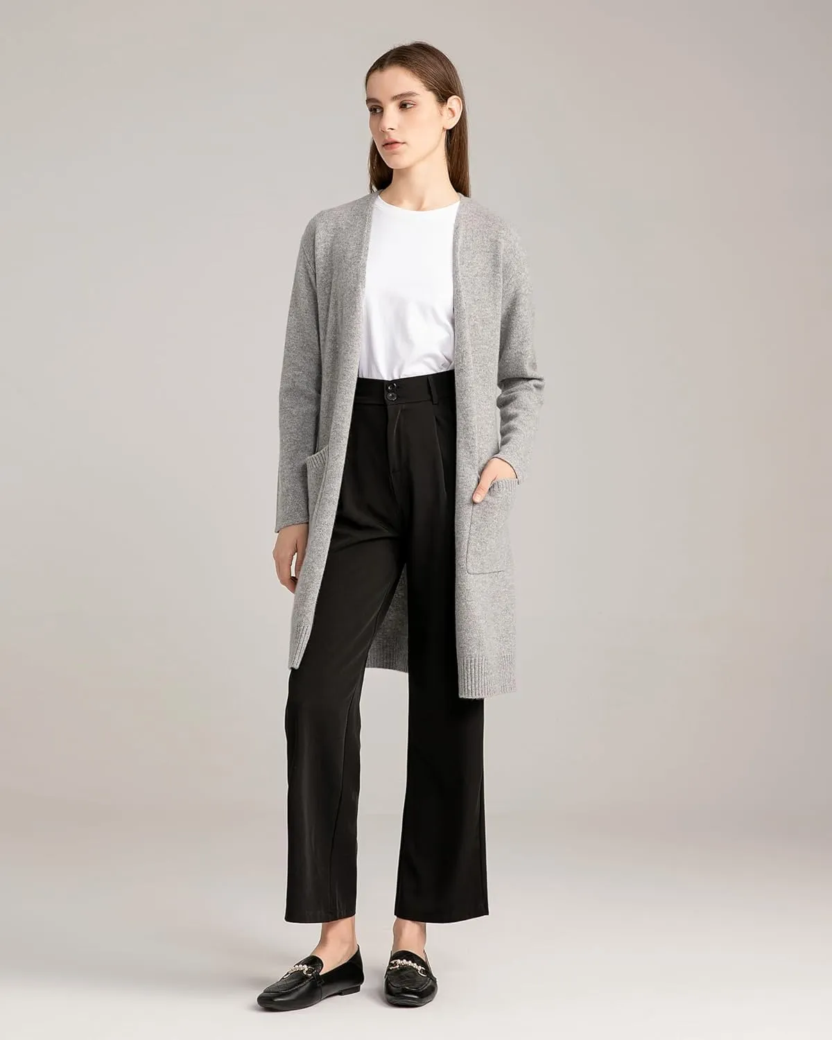State Cashmere Long Sweater Cardigan Women 100% Pure Cashmere Cardigan with Pockets Cashmere Cardigans for Women
