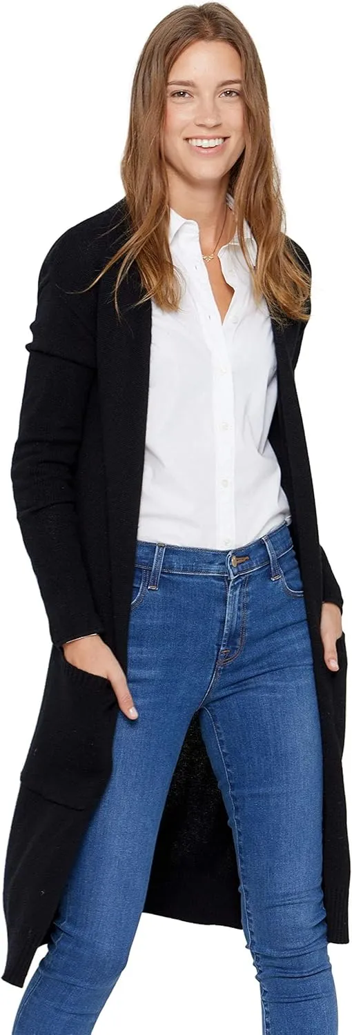 State Cashmere Long Sweater Cardigan Women 100% Pure Cashmere Cardigan with Pockets Cashmere Cardigans for Women