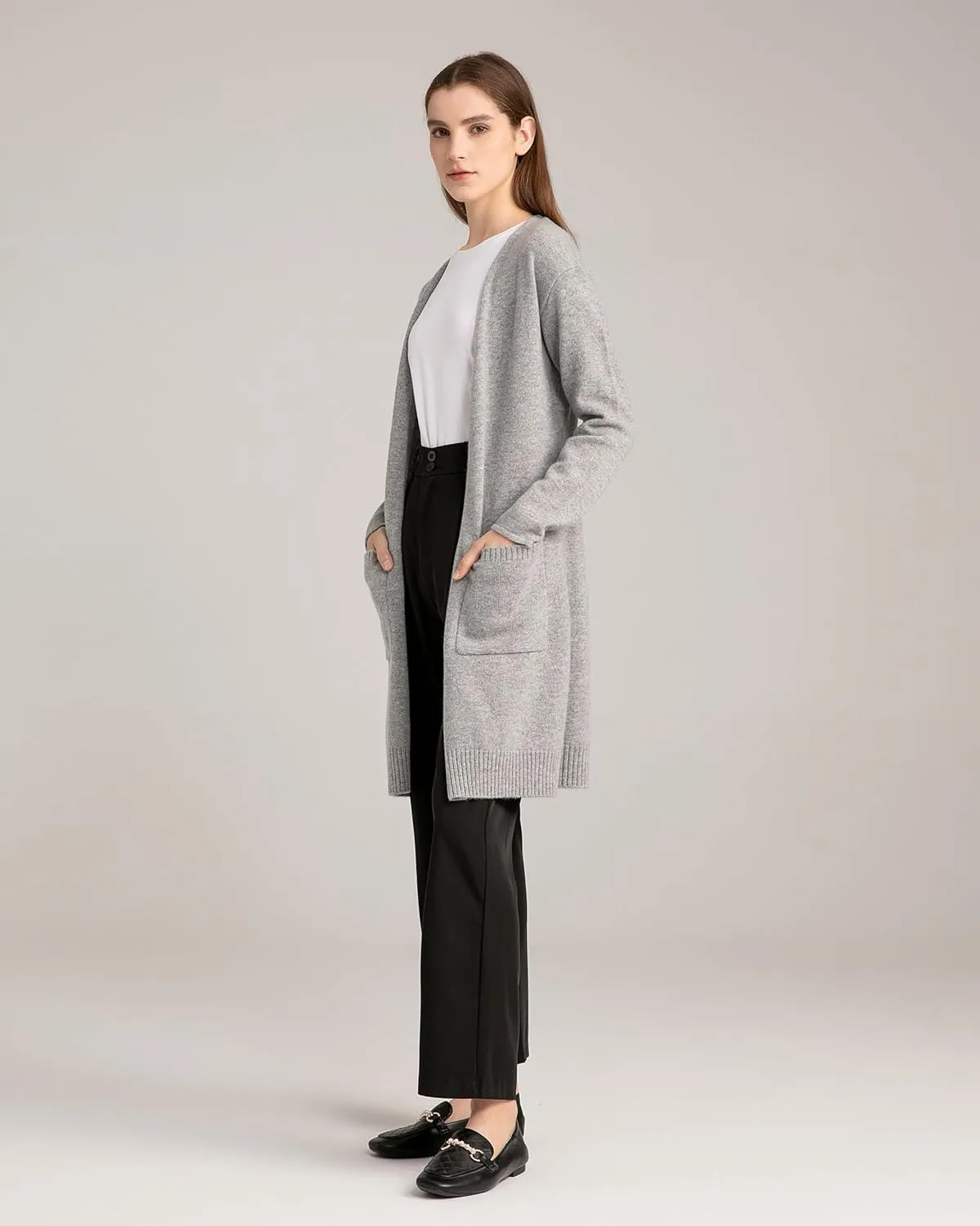 State Cashmere Long Sweater Cardigan Women 100% Pure Cashmere Cardigan with Pockets Cashmere Cardigans for Women