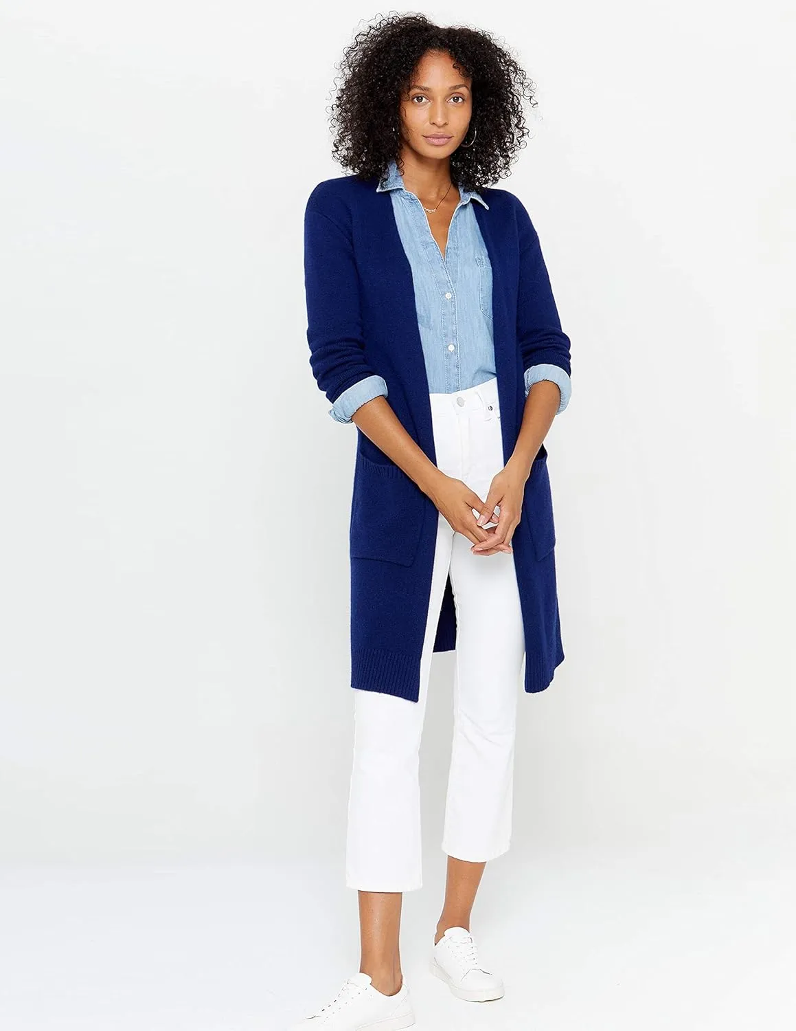 State Cashmere Long Sweater Cardigan Women 100% Pure Cashmere Cardigan with Pockets Cashmere Cardigans for Women