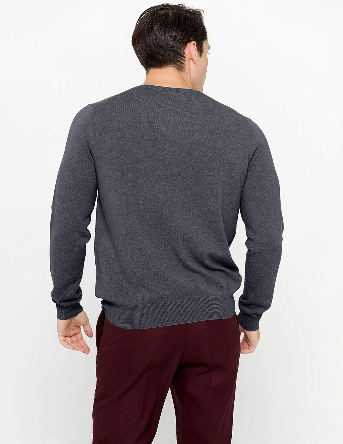State Cashmere Men's Essential Crewneck Sweater 100% Pure Cashmere Classic Long Sleeve Pullover