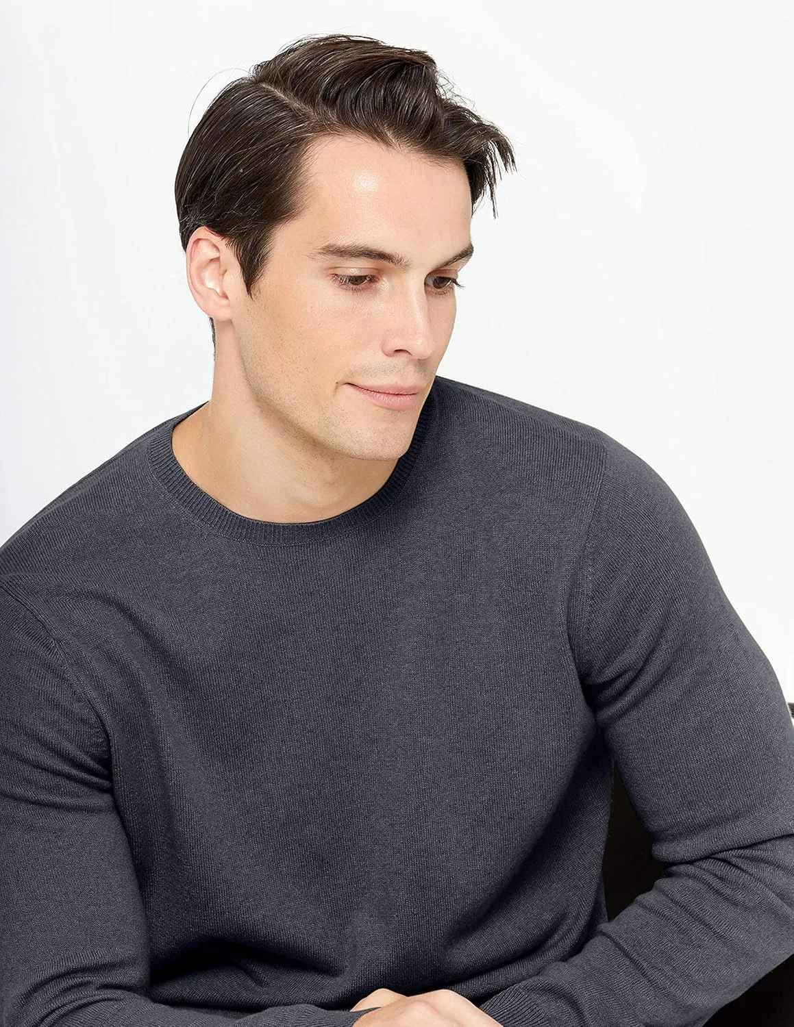 State Cashmere Men's Essential Crewneck Sweater 100% Pure Cashmere Classic Long Sleeve Pullover